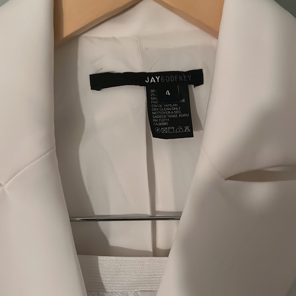 NWOT Jay Godfrey 2 piece white blazer dress with separate sheer tulle maxi skirt - Picture 6 of 7